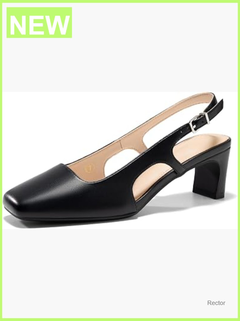 Womens Slingback Chunky Low Heels Closed Square Toe Pumps Wedding Party Dress